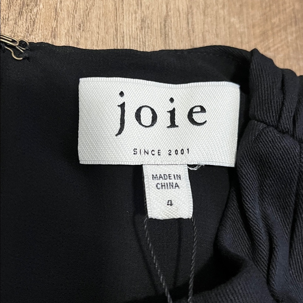 Joie Foster Mini Dress Elegant Black Ruffle Dress Size 4 - Picture 10 of 12